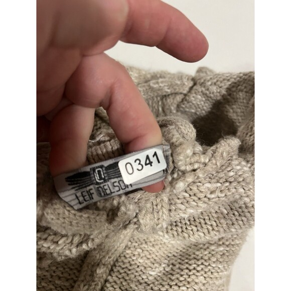 Leif Nelson Mens Knit Hoodie Beige XLarge Preppy City Boho Outdoor - Picture 9 of 12